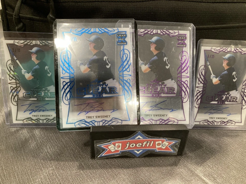 4 2021  Leaf Trinity  Clear Trey Sweeney Autograph Rookie Cards - Image 2 of 3