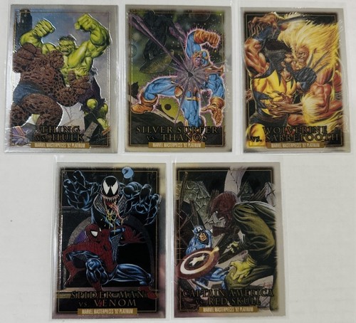 2024 MARVEL MASTERPIECES 92 PLATINUM COMPLETE BASE SET 1-135 FC,CB,BS - Picture 4 of 8