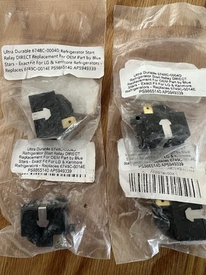 4 pk BlueStars 6748C-0004D 2-Pin Refrigerator Start Relay / Fit for LG Kenmore