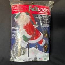 Dimensions Santas Flight Felt Works 8109f NIP Christmas Decoration Adorable