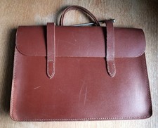 Vintage real leather brown music case excellent condition 