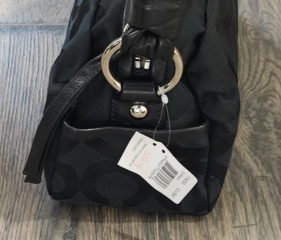 バッグ COACH Parker 13439 Op Art Hobo Bag Black RARE! Coach 13439 Parker Op-Art Shoulder Bag Black Jacquard
