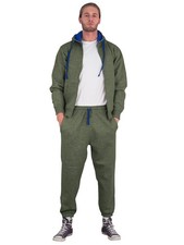 Mens Fleece Tracksuit 2 PC Full Zip Hoodie Top & Bottoms Sportswear Jogging Set