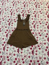Brown Sleeveless Romper with Pockets Size L