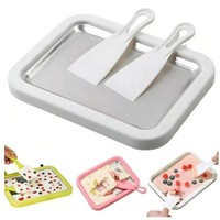 Rolled Ice Cream Maker Kit, Home Rolled Ice Cream Machine w/ Instant Freeze Tray