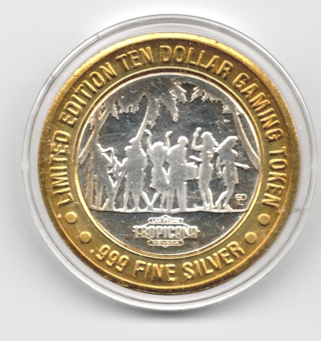 1995 Tropicana Las Vegas Casino Token .999 Fine $10 Silver Coin / Strike (CC09)