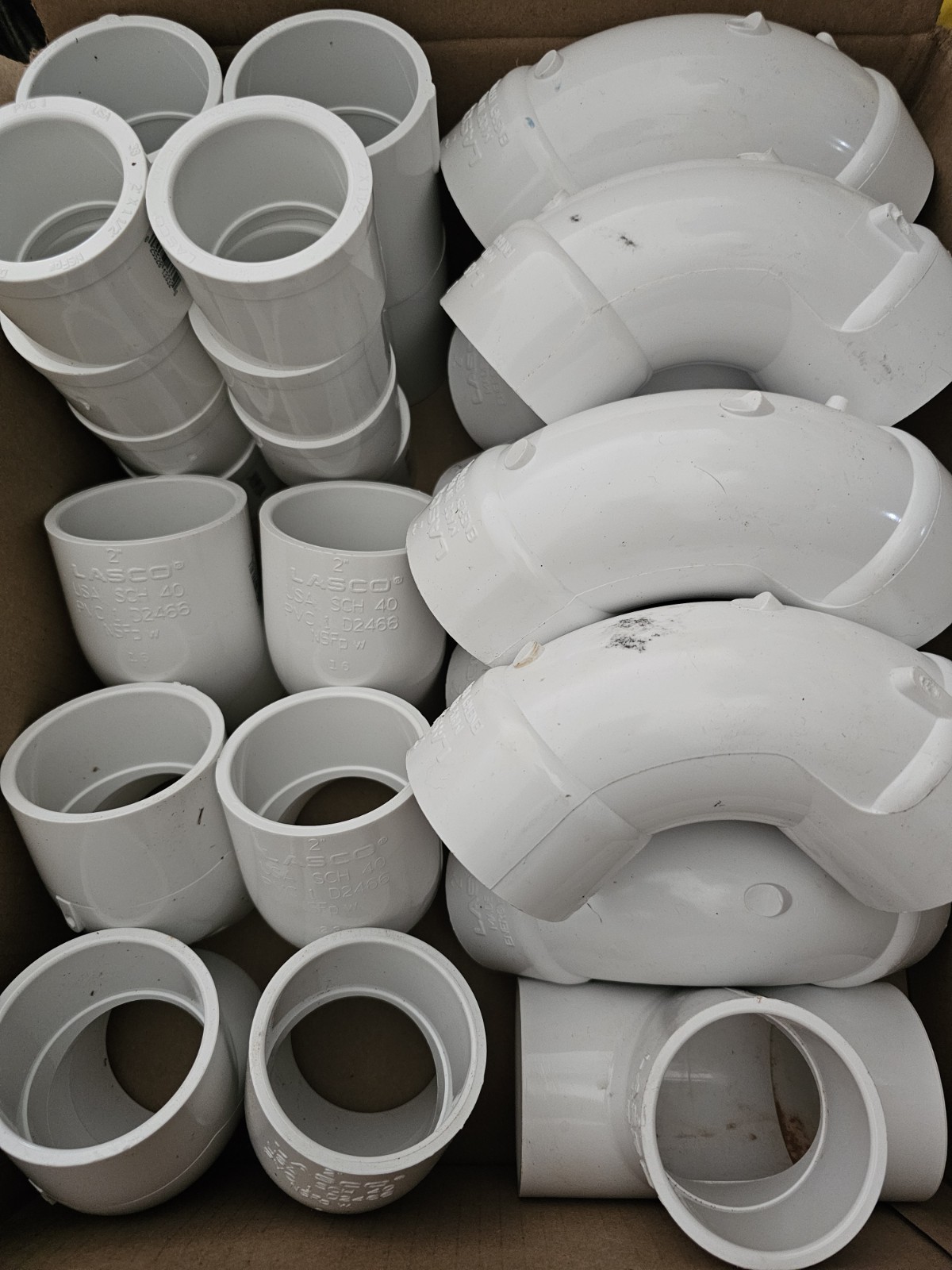 24x Lasco 2 Inch Schedule 40 PVC Fittings