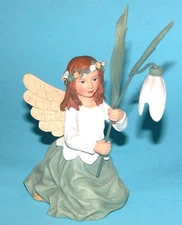 Demdaco Wildflower Angel "Snowdrops for Hope" New/box, flowers #36002, kneeling