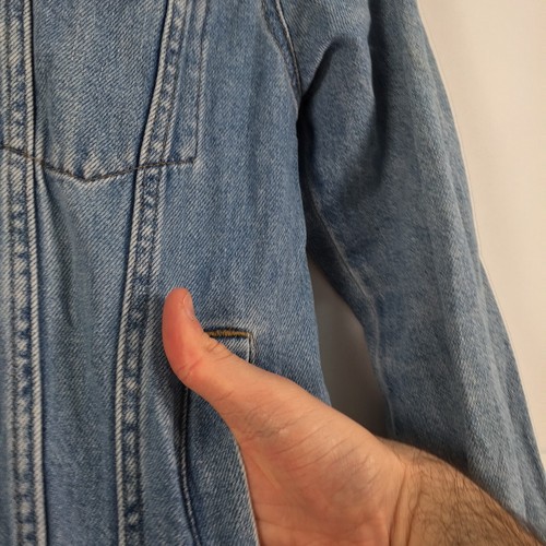 Volcom x Georgia may jagger womens denim jacket size 8 blue long sleeve 051262 - Picture 4 of 9