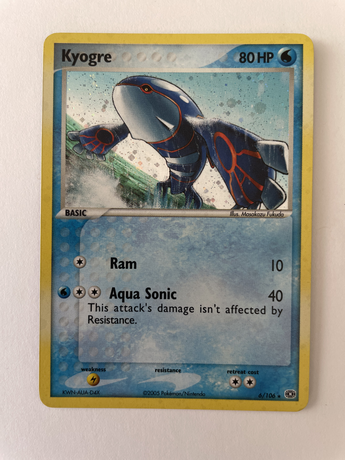Pokemon TCG Kyogre Holo Rare 6/106, Emerald (NM)