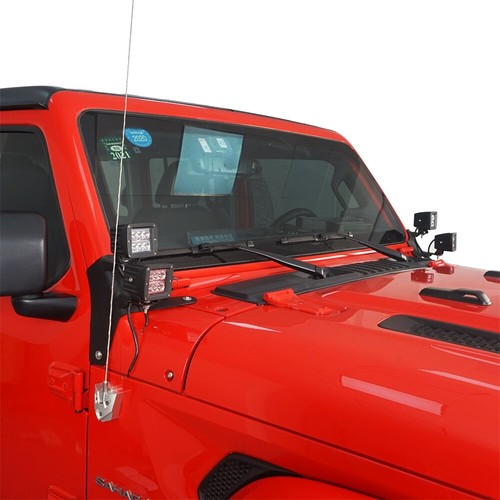 For Jeep Wrangler JL A Pillar Dual LED Pod Light Mount Bracket Black OEM Replace - Picture 11 of 12