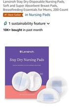 Lansinoh Stay Dry Disposable Nursing Pads,Super Absorbent Breast Pads 200ct. 620