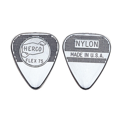 Herco Flex 75 Nylon Picks, 10 Pack, Heavy Gauge,  Silver, HE211