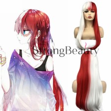 StrongBeauty Long White Red Wigs Cosplay Hair Women Wig