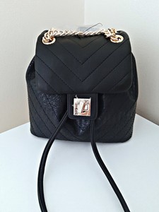 dune black quilted backpack