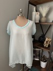 Johnny Was Pete & Greta Tunic Top Womens Size S Lagenlook Oversized Boho Blue