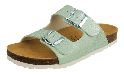 LICO  Bioline  Damen Pantolette  mint/silber  LEDERFUSSBETT  gepolstert