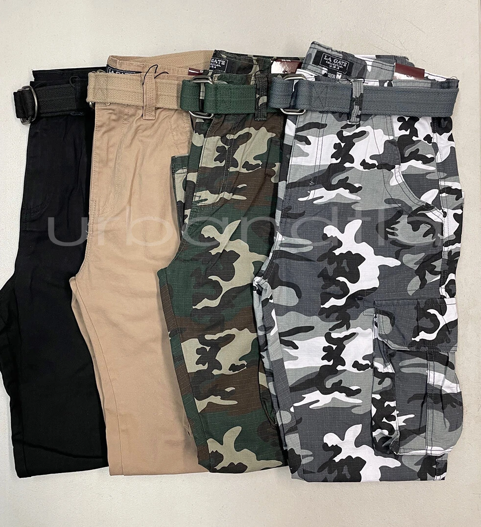 Men's Cotton Cargo Pants with Belt Casual Lightweight Work Hiking Pants LA GATE
Opens in a new windo