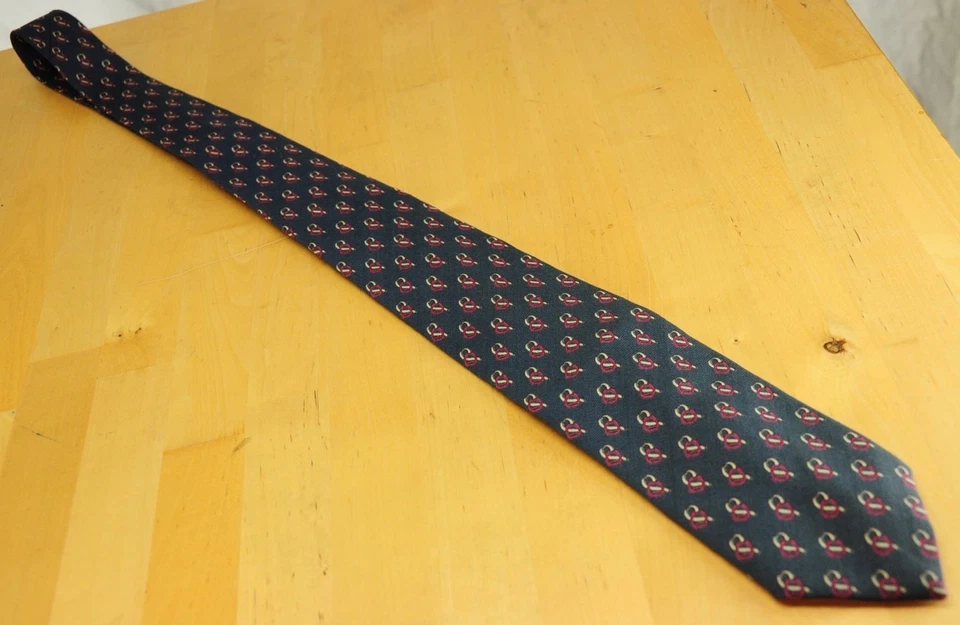 Corbata vintage Brooks Brothers lana seda azul estribo estampado ecuestre 3,25” EE. UU. Foto 3 de 4