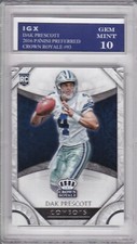 DAK PRESCOTT ROOKIE CARD 2016 Dallas Cowboy CROWN ROYALE GEM MINT 10 Football RC