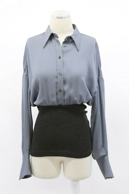 NWT$1895 Brunello Cucinelli 100% Silk+VWool Band Dress Shirt W/Beading Sz S A191