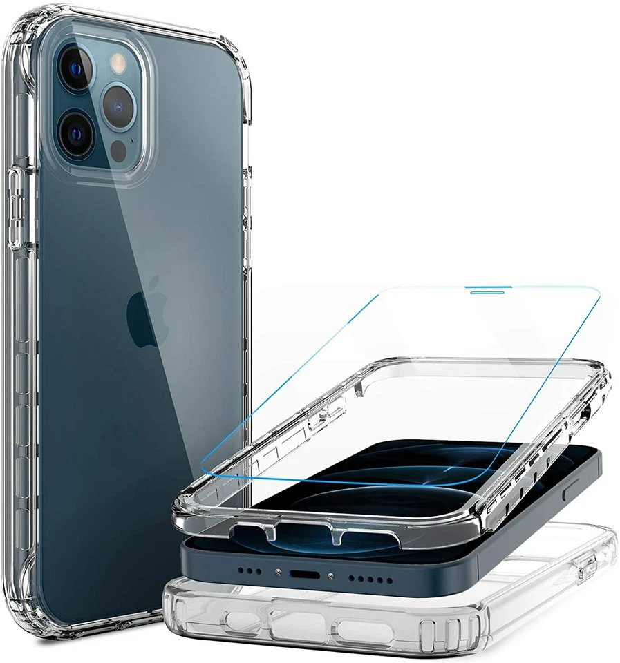 For iPhone 17 16 15 14 13 12 Pro Max 2in1 Clear TPU Gradient Rugged Case Cover - Image 4 of 4