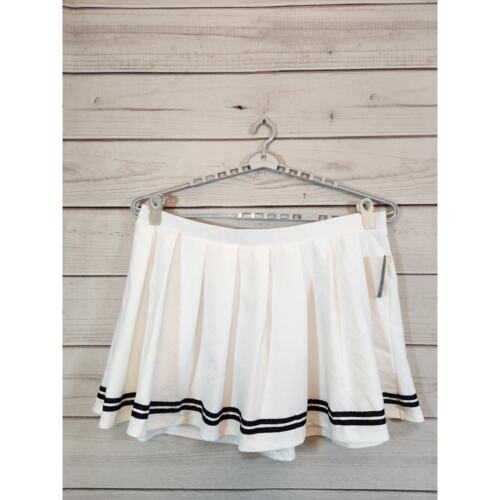 Wild Fable Women's White Stretch Elastic Waist Pleated Mini Skirt Size 3X NWT