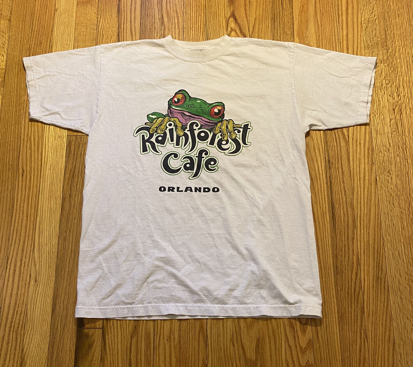 Vintage Rainforest Cafe Orlando FL T-Shirt Size Large Frog Logo Restaurant