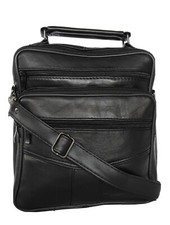 Borsello Uomo VERA PELLE borsa Sacca Tracolla da spalla nero grande