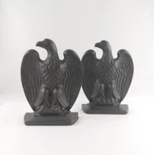 Vintage Pair of Robert Emig Cast Iron Federal Eagle Door Stops / Book Ends