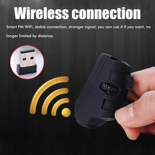 Mini Bluetooth and Wireless Finger Ring Mouse Ergonomic Handheld Optical Black - Picture 10 of 11