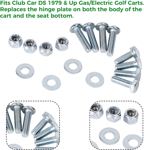 Golf Cart Seat Hinge Set for 1979-Up Club Car DS Gas/Electric DS Seat Cushion Bu - Picture 4 of 5