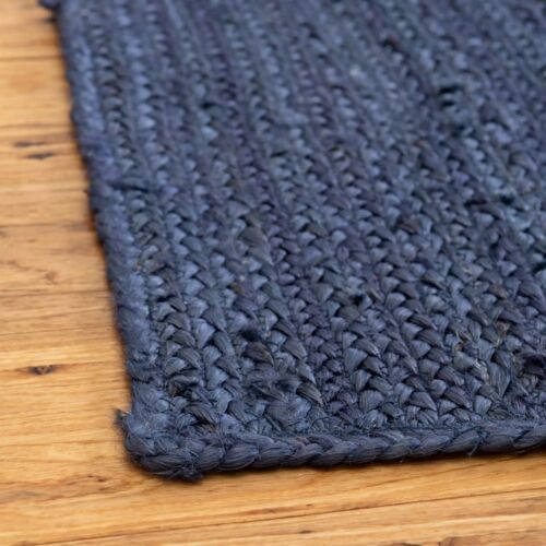 Rug Blue Dye Jute 100% Handmade Rectangle Home Living Room Decor Rustic Look Rug - Picture 3 of 7