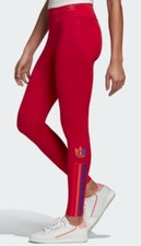 Adidas Women Originals 3D Trefoil SCARLET RED Tight Legging Pants GD2240 X-SMALL