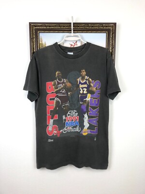 Vintage 90's NBA Finals Bulls Lakers Shirt Jordan Magic NBA Tee