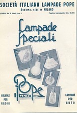 PUBBLICITA' 1926 POPE VENLO MOLL SOCIETA' ITALIANA VALVOLE RADIO LAMPADE AUTO