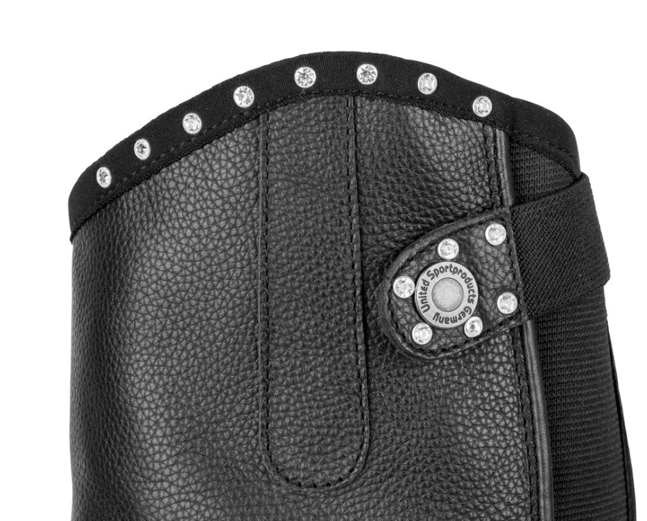 USG Modena Leder Chapsletten mit Strass Damen Chaps Länge XL XXL normal + weit - Bild 3 von 3
