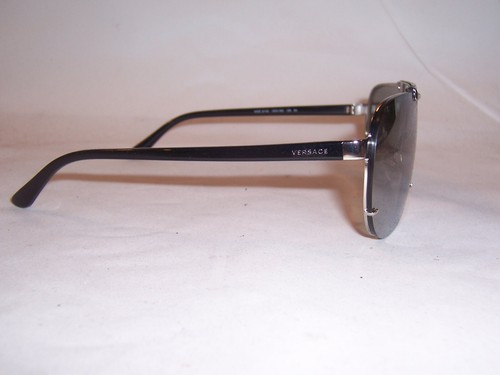 NEW VERSACE SUNGLASSES VE 2140 10006G SILVER/GRAY SILVER MIRROR AUTHENTIC - Picture 6 of 8