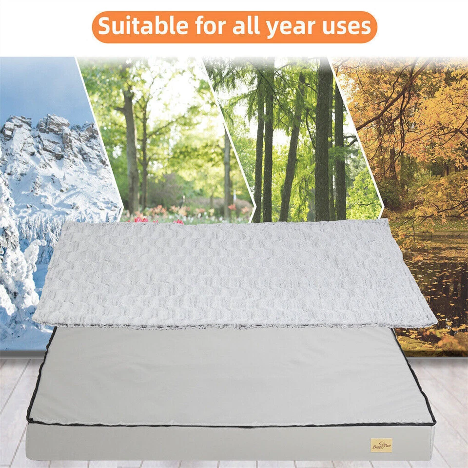 Hundematratze Hundekissen XXL grau weiß Hundebett Orthopädisch Bett für Hunde  - Bild 4 von 4