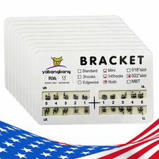 10 Orthodontic Dental Brackets Brace Mini Roth 022 Slot 345 Hooks Metal CE FDA