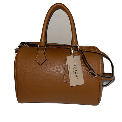 Unica Firenze Italian Leather Doctor Convertible Leather Bag Brown NWT