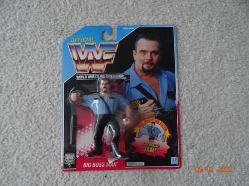 WWF WWE Hasbro Big Boss Man US/UK Card-MOC-NEW-NEW...
