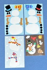 Rare Vintage Snowman stickers with 2  1998 Mrs Grossman Build a Snowman stickers