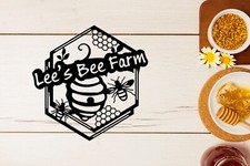 Personalized Honey Bee Sign Gift for Gardener Bee Keeper Honey Bee Accent Garden