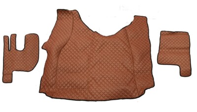 Brown Eco Leather Floor Mats for Renault Gama T Tunnel Automatic 2013-2021 LHD