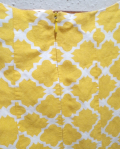 Women Ashley Stewart Yellow & White Fit & Flare Geometric Midi Dress sz 22 Linen - Picture 6 of 8