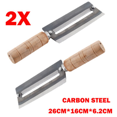 2x 26cm*16cm Carbon Steel Double Sharp Sugarcane Peeler Knife Pineapple Peeling