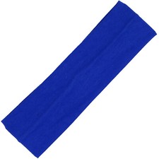 Blue Cotton Headband Soft Stretch Headbands Sweat Absorbent Elastic Head Band