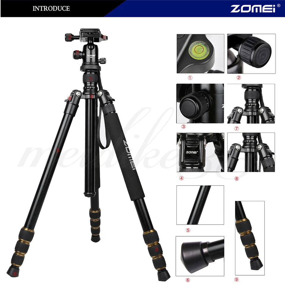 ZOMEI Q666 Portable Professional Aluminum Tripod With Ball Head For DSLR Camera - Image 3 of 4