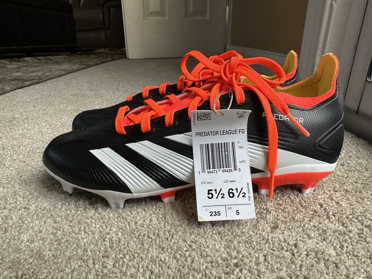 Predator サッカーシューズ ブラック/オレンジ26cm Adidas Predator League FG Cleats Black White Orange IG7762